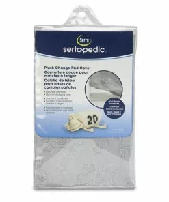 Sertapedic Plush Contoured Changing Pad Cover | Super Soft And Comfy For Baby (Grey)