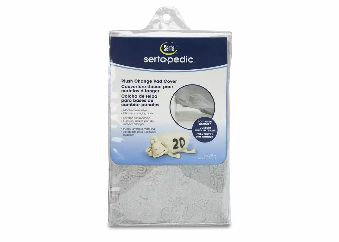 Sertapedic Plush Contoured Changing Pad Cover | Super Soft And Comfy For Baby (Grey) 3 Sertapedic Plush Contoured Changing Pad Cover | Super Soft And Comfy For Baby (Grey)