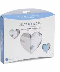 Delta Children Little Lambs Adjustable Swaddle Wrap - Size Small/Medium, Fits Babies 0-3 Months/7-14 Lbs., 4-Pack
