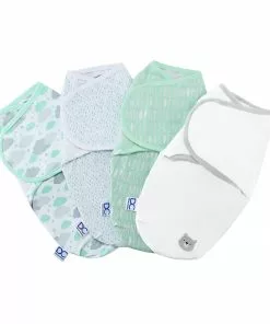 Delta Children Little Lambs Adjustable Swaddle Wrap - Size Small/Medium, Fits Babies 0-3 Months/7-14 Lbs., 4-Pack