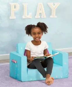 Delta Children Kids’ Chairs Unicorn Cozee Flip Out Chair - 2-in-1 Convertible Chair To Lounger For Kids