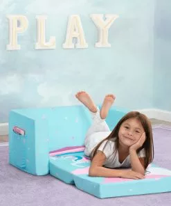 Delta Children Kids’ Chairs Unicorn Cozee Flip Out Chair - 2-in-1 Convertible Chair To Lounger For Kids
