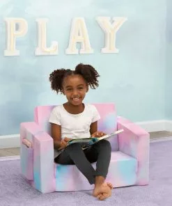 Delta Children Cozee Flip-Out Chair - 2-in-1 Convertible Chair To Lounger For Kids Kids’ Chairs