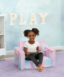 Delta Children Cozee Flip-Out Chair - 2-in-1 Convertible Chair To Lounger For Kids Kids’ Chairs