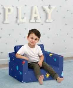 Delta Children Spaceship Cozee Flip Out Chair - 2-in-1 Convertible Chair To Lounger For Kids Kids’ Chairs