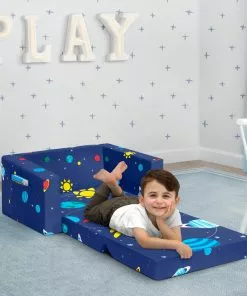 Delta Children Spaceship Cozee Flip Out Chair - 2-in-1 Convertible Chair To Lounger For Kids Kids’ Chairs