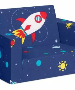 Delta Children Spaceship Cozee Flip Out Chair - 2-in-1 Convertible Chair To Lounger For Kids Kids’ Chairs