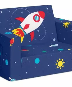 Delta Children Spaceship Cozee Flip Out Chair - 2-in-1 Convertible Chair To Lounger For Kids Kids’ Chairs