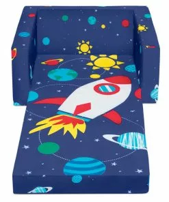 Delta Children Spaceship Cozee Flip Out Chair - 2-in-1 Convertible Chair To Lounger For Kids Kids’ Chairs