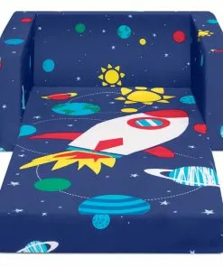 Delta Children Spaceship Cozee Flip Out Chair - 2-in-1 Convertible Chair To Lounger For Kids Kids’ Chairs