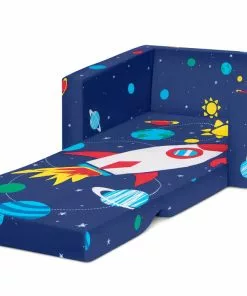 Delta Children Spaceship Cozee Flip Out Chair - 2-in-1 Convertible Chair To Lounger For Kids Kids’ Chairs