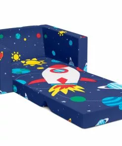 Delta Children Spaceship Cozee Flip Out Chair - 2-in-1 Convertible Chair To Lounger For Kids Kids’ Chairs