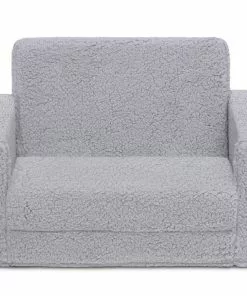 Delta Children Cozee Flip-Out Sherpa 2-in-1 Convertible Chair To Lounger For Kids