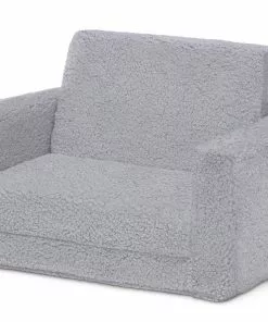 Delta Children Cozee Flip-Out Sherpa 2-in-1 Convertible Chair To Lounger For Kids