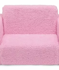 Delta Children Cozee Flip-Out Sherpa 2-in-1 Convertible Chair To Lounger For Kids