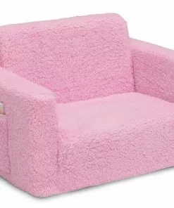 Delta Children Cozee Flip-Out Sherpa 2-in-1 Convertible Chair To Lounger For Kids