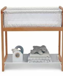 Delta Children Classic Wood Bedside Bassinet Sleeper - Portable Crib With High-End Wood Frame Bassinets