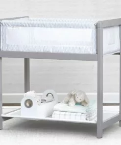 Delta Children Classic Wood Bedside Bassinet Sleeper - Portable Crib With High-End Wood Frame Bassinets