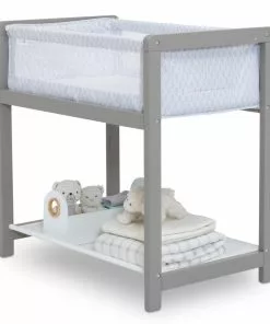Delta Children Classic Wood Bedside Bassinet Sleeper - Portable Crib With High-End Wood Frame Bassinets