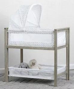 Simmons Kids Bassinets Farmhouse 2-in-1 Wood Bedside Bassinet Sleeper And Changer