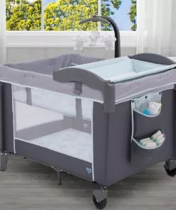 Delta Children LX Deluxe Portable Baby Play Yard With Removable Bassinet And Changing Table Play Yards