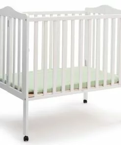 Delta Children Baby Cribs Folding Portable Mini Baby Crib With 1.5-inch Mattress