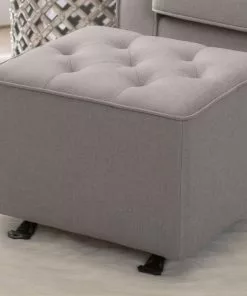 Delta Children Emma Diamond Tufted Nursery Gliding Ottoman