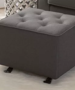 Delta Children Emma Diamond Tufted Nursery Gliding Ottoman