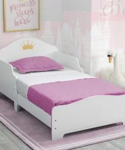 Delta Children Princess Crown Wood Toddler Bed, White/Pink Toddler Beds 11 Delta Children Princess Crown Wood Toddler Bed, White/Pink Toddler Beds
