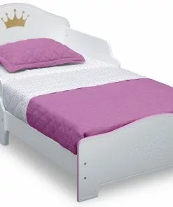 Delta Children Princess Crown Wood Toddler Bed, White/Pink Toddler Beds 9 Delta Children Princess Crown Wood Toddler Bed, White/Pink Toddler Beds