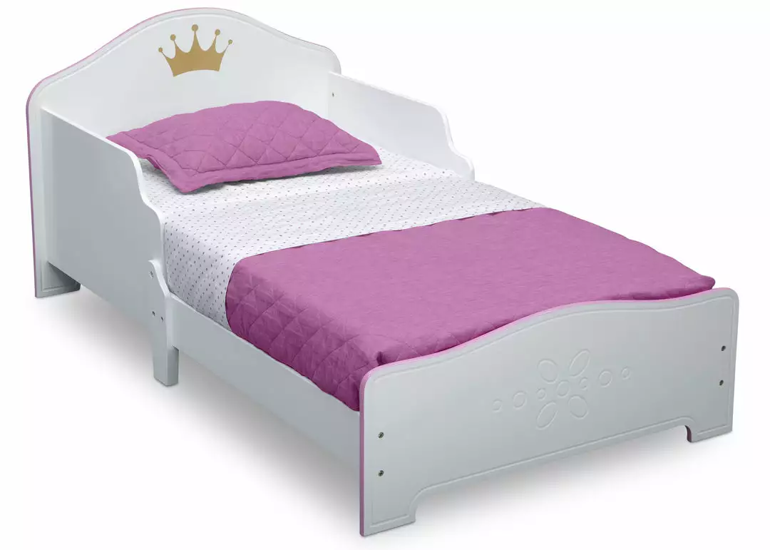 Delta Children Princess Crown Wood Toddler Bed, White/Pink Toddler Beds 5 Delta Children Princess Crown Wood Toddler Bed, White/Pink Toddler Beds