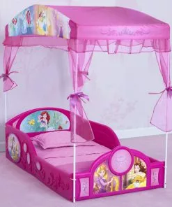 Disney Princess Plastic Sleep And Play Toddler Bed With Canopy By Delta Children