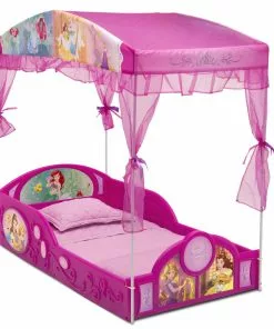 Disney Princess Plastic Sleep And Play Toddler Bed With Canopy By Delta Children