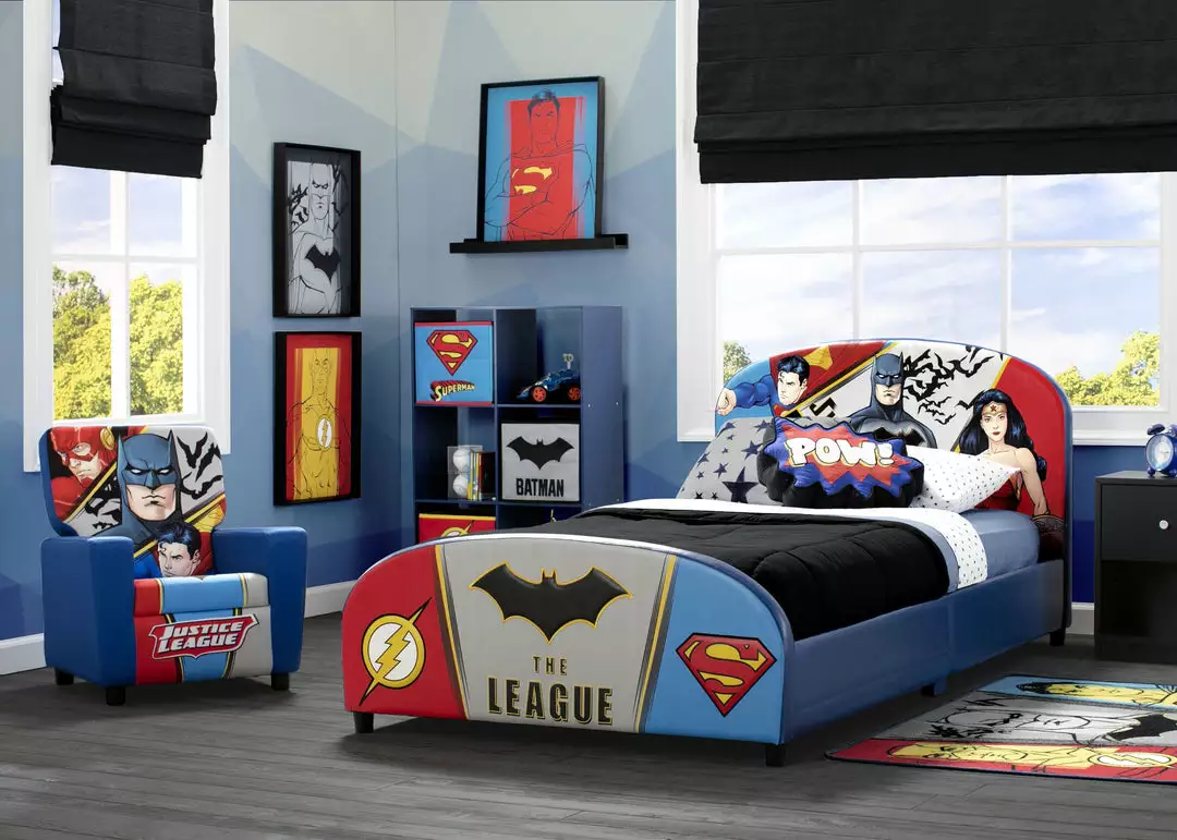 Delta Children DC Comics Justice League Upholstered Twin Bed Twin Beds & Headboards 4 Delta Children DC Comics Justice League Upholstered Twin Bed Twin Beds & Headboards