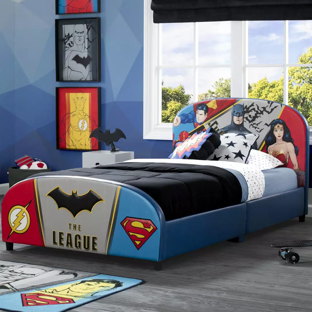 Delta Children DC Comics Justice League Upholstered Twin Bed Twin Beds & Headboards 3 Delta Children DC Comics Justice League Upholstered Twin Bed Twin Beds & Headboards