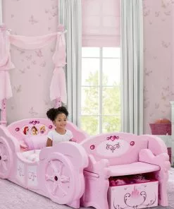 Delta Children Twin Beds & Headboards Princess Carriage Convertible Toddler-to-Twin Bed