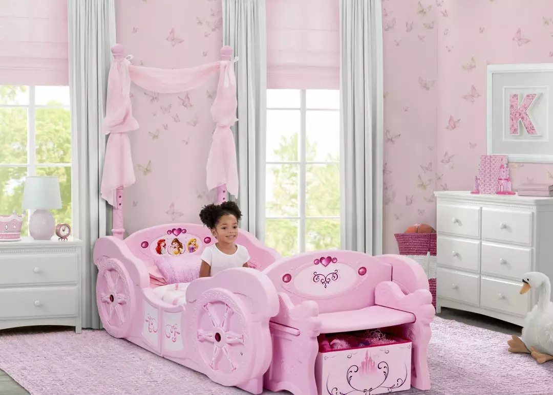 Delta Children Twin Beds & Headboards Princess Carriage Convertible Toddler-to-Twin Bed 3 Delta Children Twin Beds & Headboards Princess Carriage Convertible Toddler-to-Twin Bed