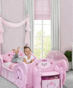 Delta Children Twin Beds & Headboards Princess Carriage Convertible Toddler-to-Twin Bed