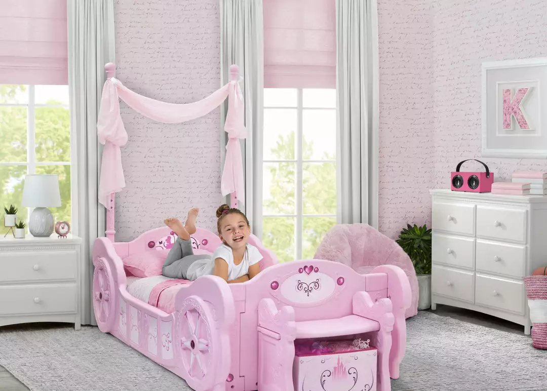 Delta Children Twin Beds & Headboards Princess Carriage Convertible Toddler-to-Twin Bed 4 Delta Children Twin Beds & Headboards Princess Carriage Convertible Toddler-to-Twin Bed