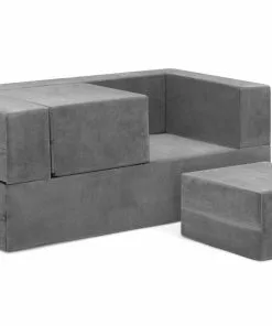 Delta Children Convertible Sofa And Play Set For Kids And Toddlers Modular Foam Couch And Flip Out Lounger With 2 Ottomans Kids’ Chairs