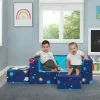 Delta Children Convertible Sofa And Play Set For Kids And Toddlers – Modular Foam Couch And Flip Out Lounger With 2 Ottomans