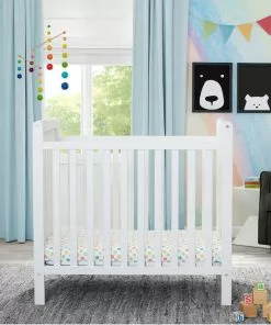 Delta Children Classic Mini Crib With 2.75-inch Mattress - Convertible To Twin Bed Baby Cribs