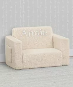 Delta Children Personalized Cozee Flip-Out Sherpa 2-in-1 Convertible Chair To Lounger For Kids What's New