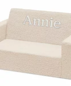 Delta Children What's New Personalized Cozee Flip-Out Sherpa 2-in-1 Convertible Sofa To Lounger For Kids