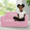 Delta Children What's New Personalized Cozee Flip-Out Sherpa 2-in-1 Convertible Sofa To Lounger For Kids