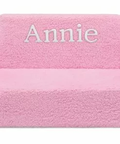 Delta Children What's New Personalized Cozee Flip-Out Sherpa 2-in-1 Convertible Sofa To Lounger For Kids