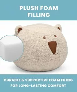Delta Children Bear Plush Foam Pouf Ottoman