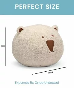 Delta Children Bear Plush Foam Pouf Ottoman