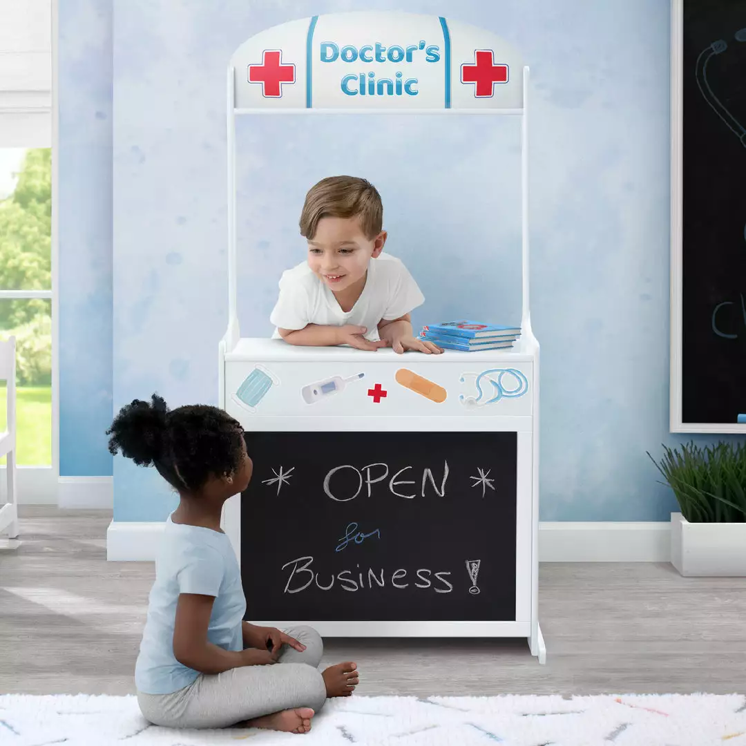 Delta Children What's New Reversible 4-in-1 Pretend Play Center With Chalkboard & Storage 14 Delta Children What's New Reversible 4-in-1 Pretend Play Center With Chalkboard & Storage