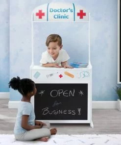 Delta Children What's New Reversible 4-in-1 Pretend Play Center With Chalkboard & Storage